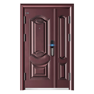 Double Leaf Exterior Front Door Steel Security Door 