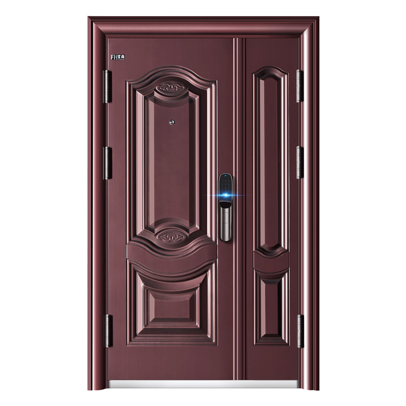 Double Leaf Exterior Front Door Steel Security Door 