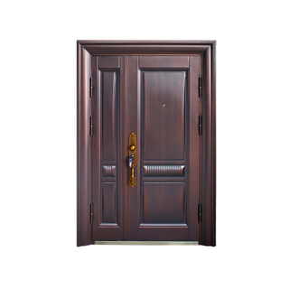Simple Unequal Double Security Steel Door 