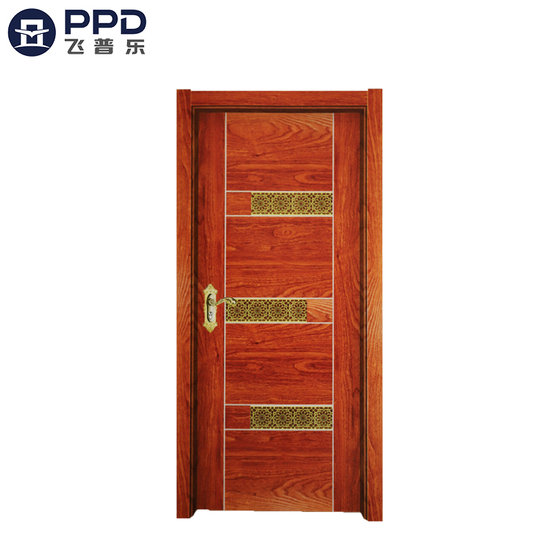 PHIPULO Red Rustic Interior Melamine MDF Wood Door 