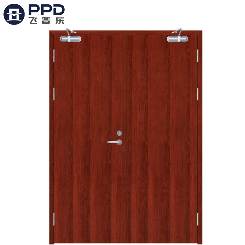 FPL-H5019 Wood Pattern Emergency Double Leaf Fire Rated Steel Door