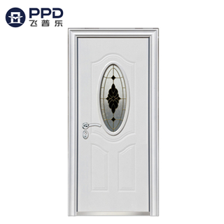 High Quality Reinforced White New Design Steel Security Door 
